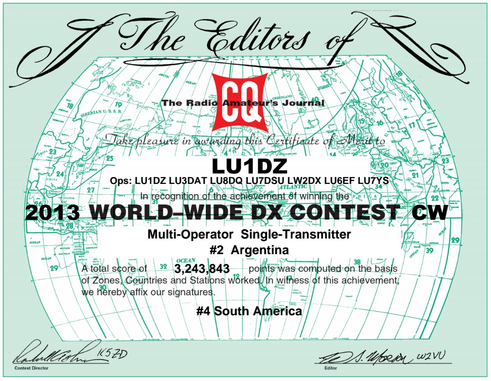 DX realizados en el concurso